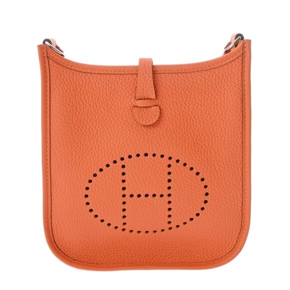 HERMES Evelyn TPM Orange shoulder bag - Picture 1 of 10